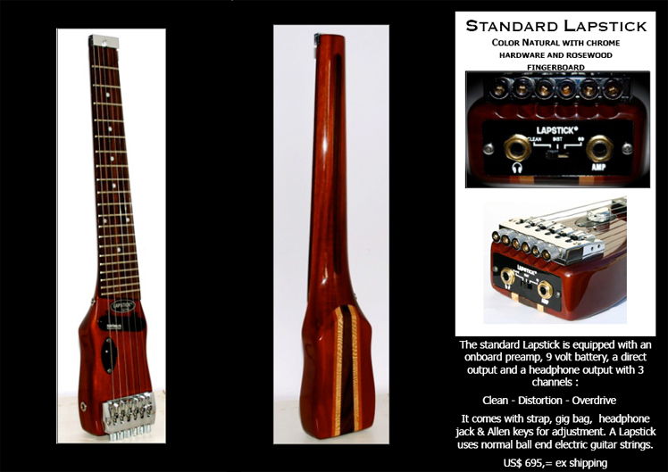 travel guitar - lapstick (mahogany body, chrome hardware)