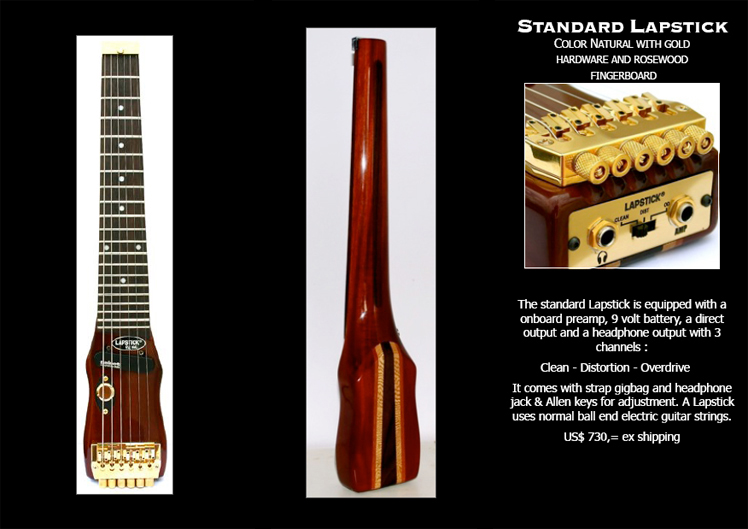 travel guitar - lapstick (mahogany body, brass hardware)